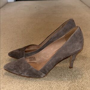 Madewell Mira Taupe Suede Midi Heels
